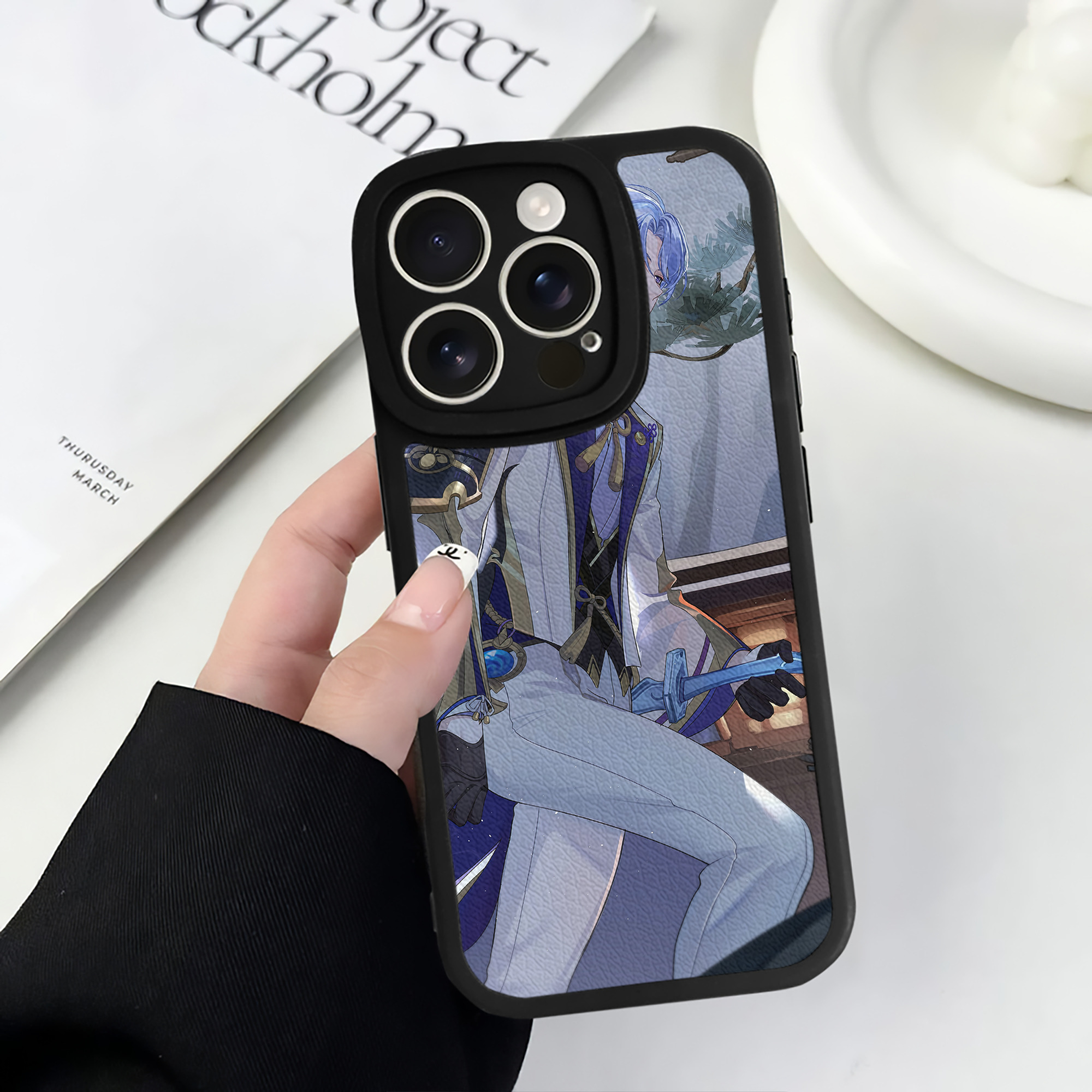 げんし神 genshin 【iPhone 16シリーズ対応】シリコンスマホケース（レザー調） 材質：シリコン